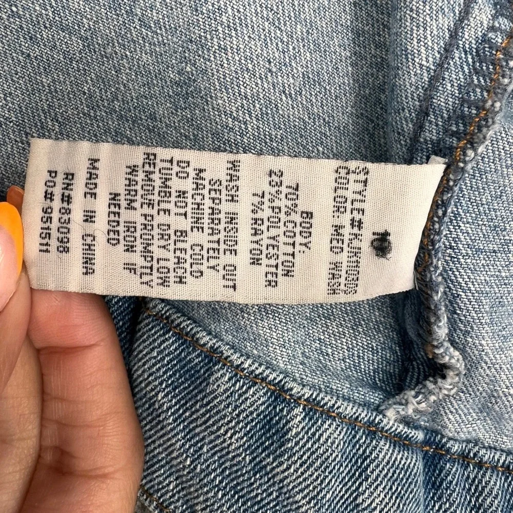 Tommy Bahama Kids 10 Denim Jacket Medium Wash Floral Rhinestone Distressed Blue